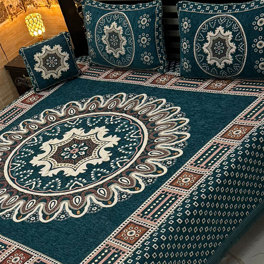 4pc velvet jacquard bedsheet (king size) velvet jacquard