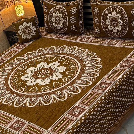 4pc velvet jacquard bedsheet (king size) velvet jacquard