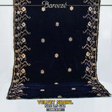 Embroidered Velvet Shawl -S-09