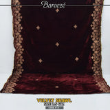 Embroidered Velvet Shawl -S-08