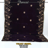 Embroidered Velvet Shawl -S-04